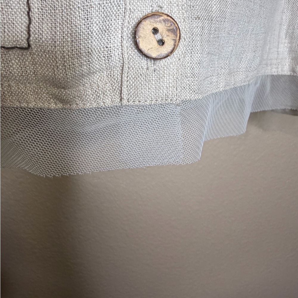 Donna By Donna Vinci Women's‎ Button-Down Linen vest beige neutral artsy - Picture 5 of 8